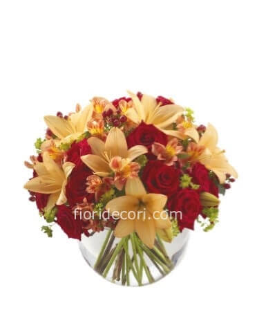 Mazzo di lilium e rose
